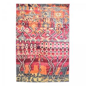 Tapis extérieur kilim pour terrasse et jardin rouge et oran…