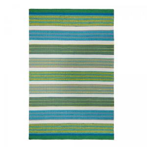 Tapis extérieur kilim pour terrasse et jardin vert et bleu…