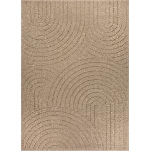 Tapis extérieur moderne arc, Beige, 160 x 220 cm