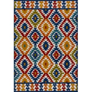 Tapis extérieur  multicolore au motif aztèque 160x230
