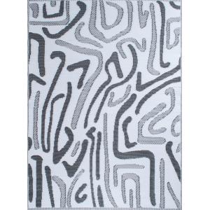 Tapis extérieur réversible motif artistique - Noir - 120x16…