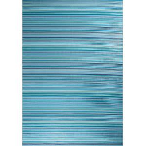 Tapis extérieur réversible motif rayure dégradée - Bleu - 1…