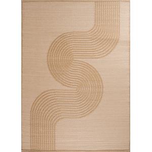 Tapis extérieur réversible motif vague - Beige - 120x160 cm…