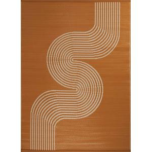 Tapis extérieur réversible motif vague - Terracotta - 120x1…