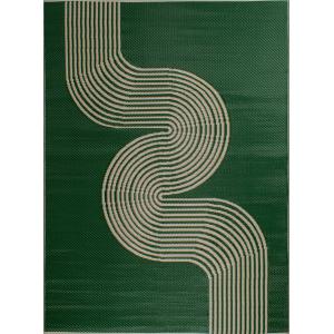 Tapis extérieur réversible motif vague - Vert - 120x160 cm
