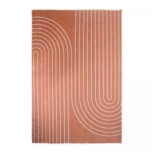 Tapis extérieur terrasse, kilim reversible terracota et crè…