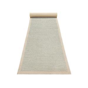 Tapis exterieur tissé plat motif turquoise beige 80x300