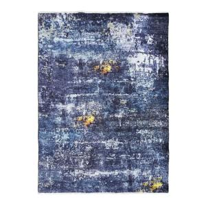 Tapis extra-doux motif abstrait bleu foncé 120x170