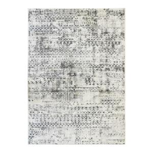 Tapis extra-doux motif croisillons crème argent 120x170