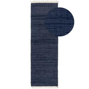 Tapis fabriqué à partir de matériaux recyclés bleu foncé 70…