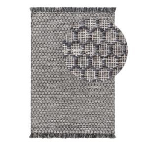Tapis fabriqué à partir de matériaux recyclés gris foncé 80…
