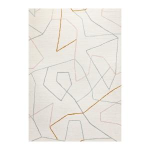 Tapis fait main pure laine vierge et viscose design blanc 7…