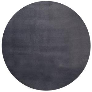 Tapis fausse fourrure poil court, anthracite, 200 cm rond