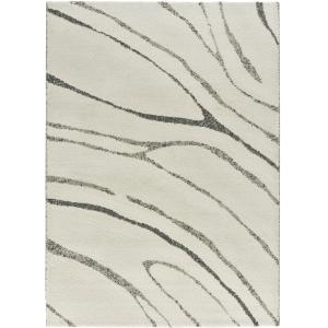 Tapis fibres recyclées blanc/gris 130x190 cm
