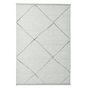 Tapis fin tissé machine en laine et viscose Blanc 60x100 cm