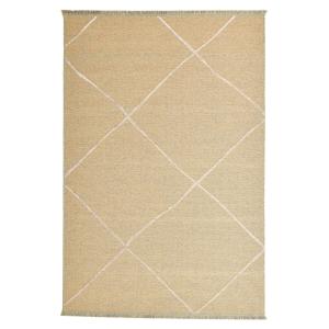 Tapis fin tissé machine en laine et viscose Or 60x100 cm