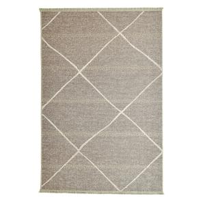 Tapis fin tissé machine en laine et viscose Rouge 60x100 cm