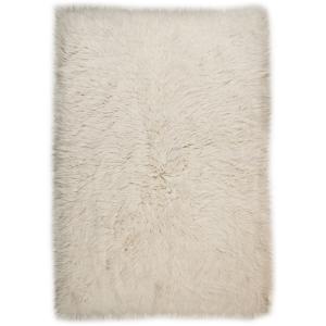 Tapis flokati en laine vierge - blanc 140x200 cm