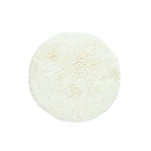 Tapis flokati en laine vierge - blanc D100 cm