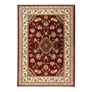 Tapis floral orientale en polypropylène rouge 120x170