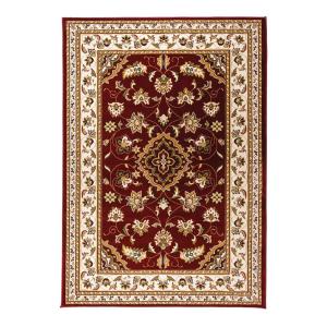 Tapis floral orientale en polypropylène rouge 240x340