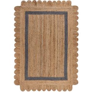 Tapis  forme originale en jute beige et gris 200 x 290