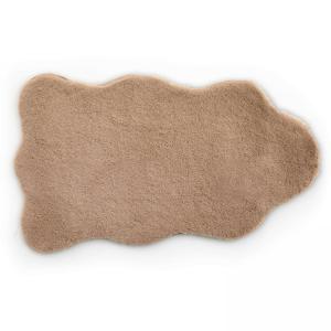 Tapis fourrure en forme de peau de mouton beige 50 x 80 cm
