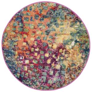 Tapis Fuchsia / Gold 122 X 122 cm