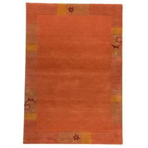 Tapis gabbeh floral en laine naturelle terracotta 160x230 cm