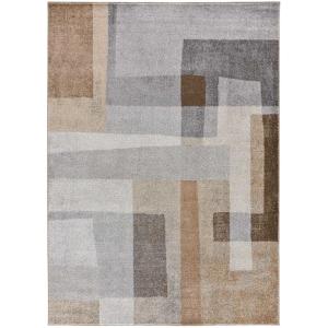 Tapis géométrique beige/gris 160x230 cm
