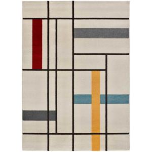 Tapis géométrique beige/multicolore 133x190 cm