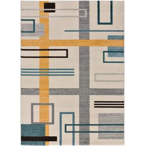 Tapis géométrique beige/multicolore 80x150 cm