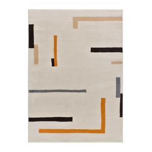 Tapis géométrique beige/orange 120x180 cm