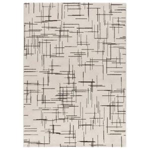 Tapis géométrique blanc/noir 160x230 cm