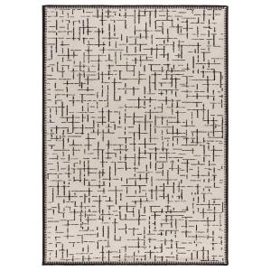 Tapis géométrique blanc/noir 80x150 cm