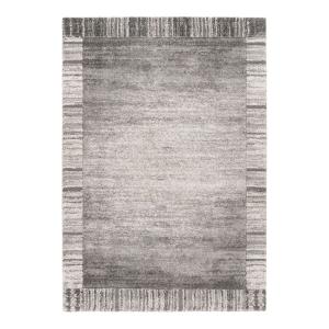 Tapis géométrique contemporaine en polypropylène gris 120x1…