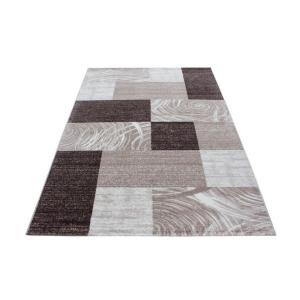 Tapis géométrique contemporaine en polypropylène marron 120…