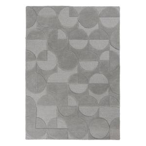 Tapis géométrique design en laine gris 200x290