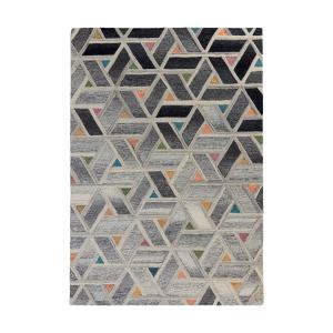 Tapis géométrique design en laine multicolore 120x170