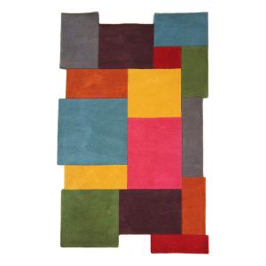 Tapis géométrique design en laine multicolore 150x240