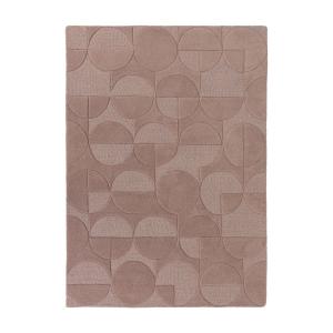 Tapis géométrique design en laine rose 120x170