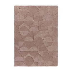 Tapis géométrique design en laine rose 160x230