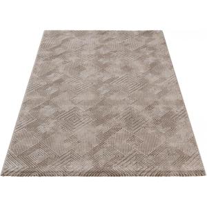 Tapis géométrique design en polyester beige 80x150