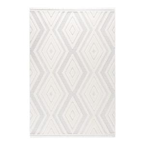 Tapis géométrique design en polyester crème 120x170