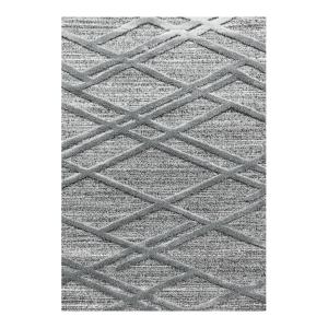 Tapis géométrique design en polypropylène gris 60x110