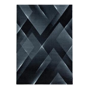 Tapis géométrique design en polypropylène noir 200x290