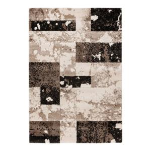 Tapis géométrique design en polypropylène taupe 120x170