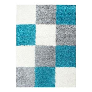 Tapis géométrique design en polypropylène turquoise 120x170…