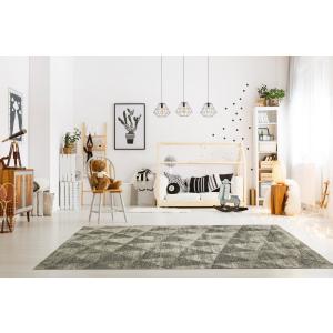 Tapis géométrique design en viscose gris 200x300