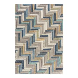 Tapis géométrique  en laine multicolore 160x230